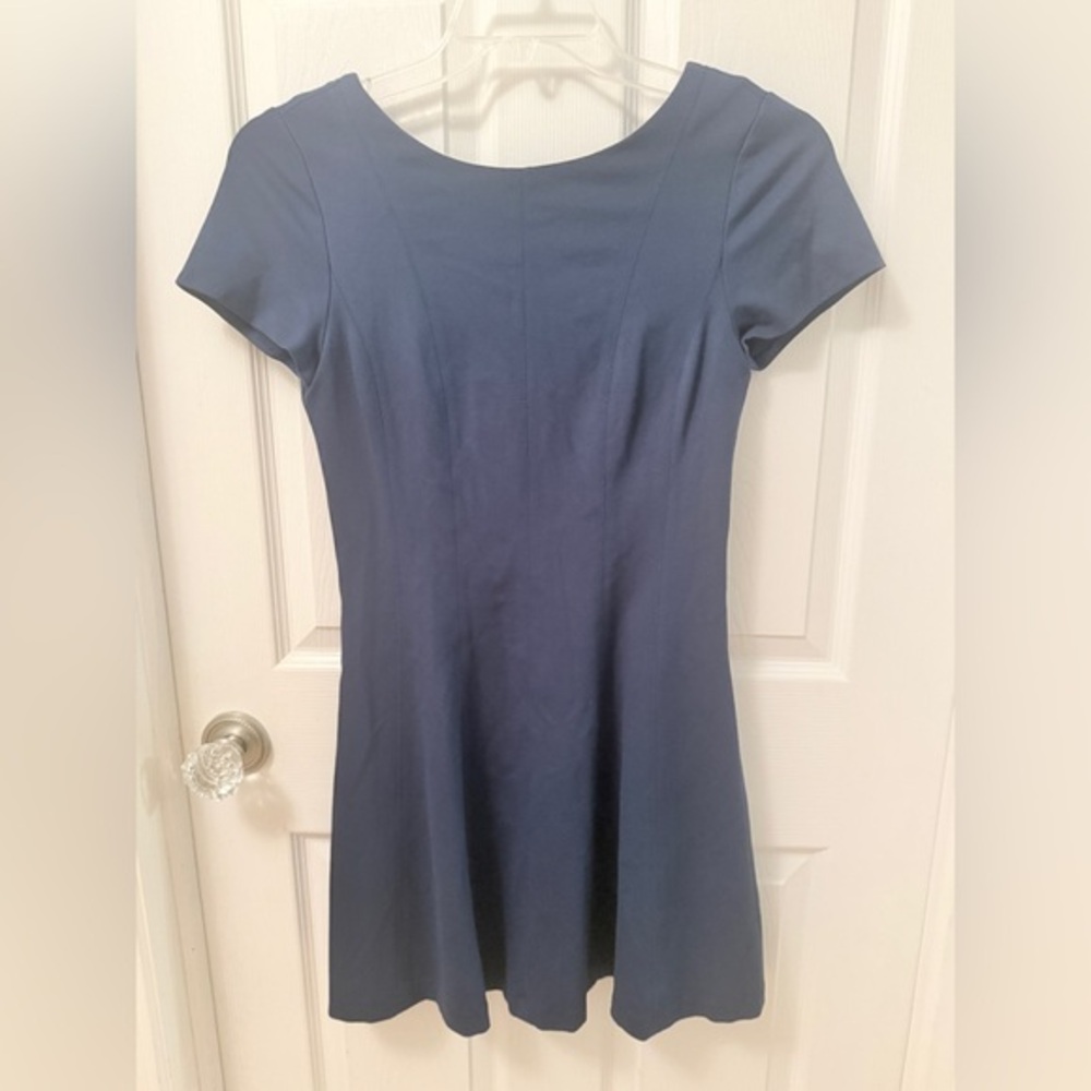 Banana Republic Navy Blue Fit & Flare Dress Short Sleeve Cocktail Party Sz 6 AS